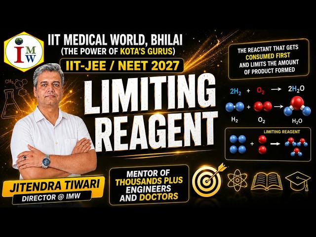 LIMITING REAGENT (MOLE # 8) #iitjee #neet #moleconcept BY JITENDRA TIWARI SIR
