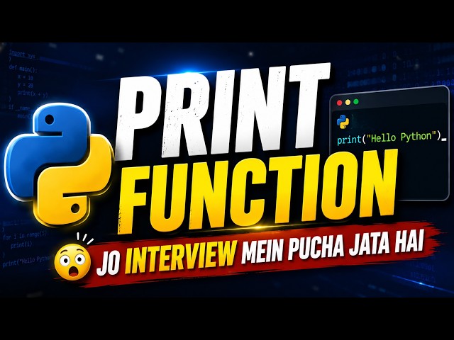 Print Function in Python Explained | sep, end, f-string, format() | Hindi | Python Masterclass