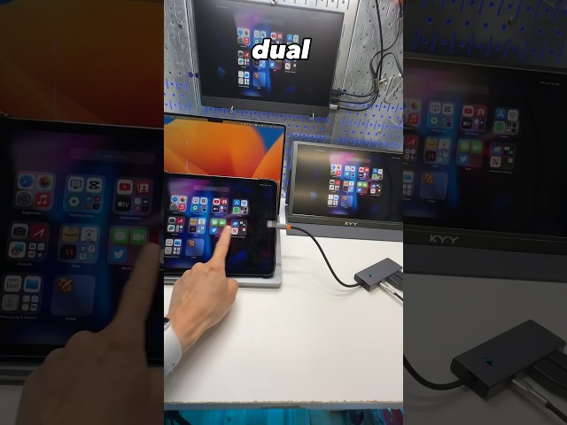4K dual monitor setup with #baseus USB C hub. Works with iPad and laptop
