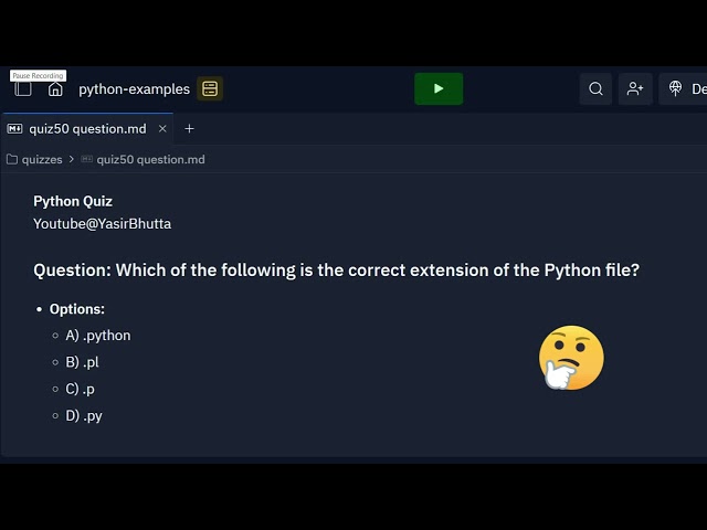 Python Quiz #51: Python Basics |  Python MCQs | Python For Beginners  #yasirbhutta