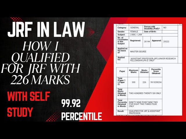 UGC NET EXAM  | STRATEGY FOR JRF IN LAW | GET JRF WITH SELF STUDY | MY PREPARATION JOURNEY#ugcnetjrf