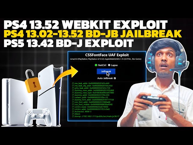 PS4 13.02-13.52 Jailbreak/New Webkit Exploit/PS5 13.42 BD-J Exploit