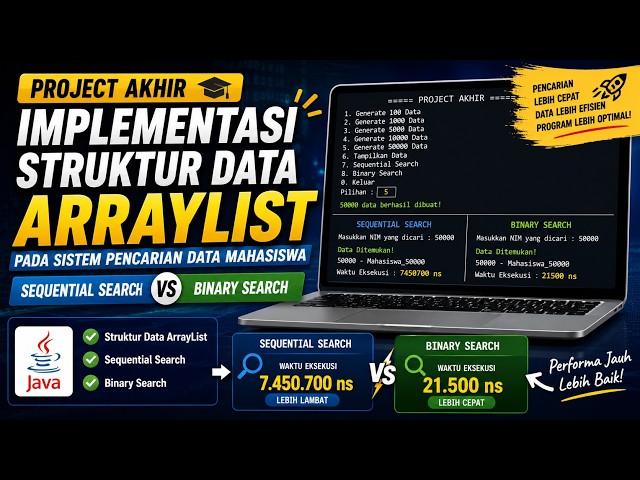 Project UAS Struktur Data | ArrayList, Sequential Search & Binary Search (Java)