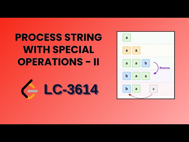 Process String with Special Operations II - Leetcode 3614 | Java | Hindi | Detailed | Dry Run