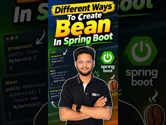 Different Ways To Create Beans In Spring Boot ✅ #springboot #coding