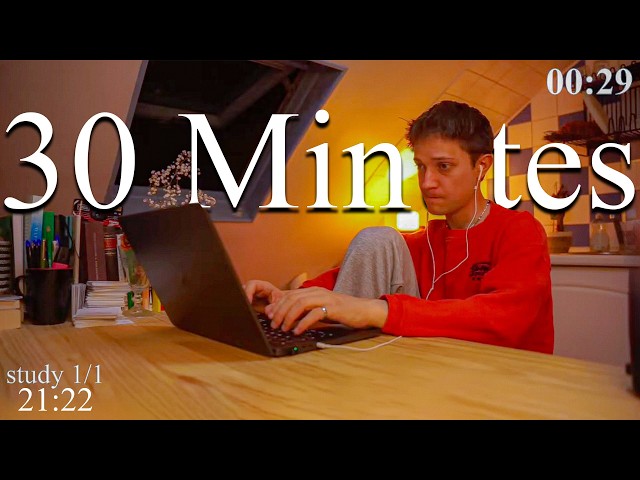 LATE-NIGHT LIVE | 30-MINUTES study with me 📚⛈️ rain & thunder sounds