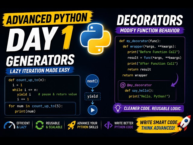 "Day 1" of Advanced Python: Decorators and Generators