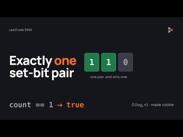 LeetCode 3950 - Exactly One Consecutive Set Bits Pair | Java O(log n) Bit Manipulation