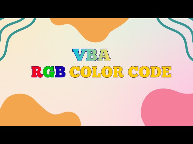 VBA code to Set Cell Background Color Using RGB Like a Pro! | Hindi
