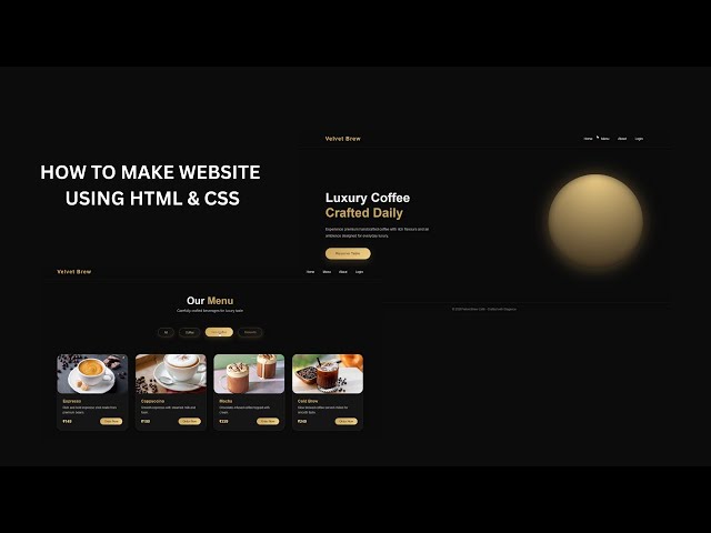 Build a Café Website Using HTML CSS | Complete Website Design - Part 1 #websitedesign#websiteproject