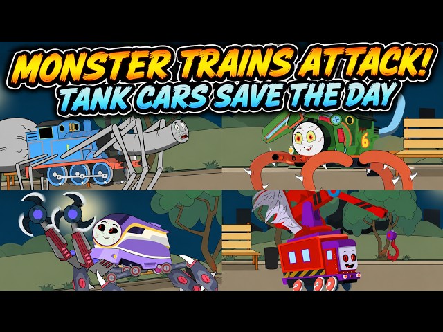 Monster Trains Attack as Tank Cars Save the Day | Music Mix