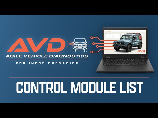 AVD - Agile Vehicle Diagnostic Software for INEOS Grenadier - Control Module List