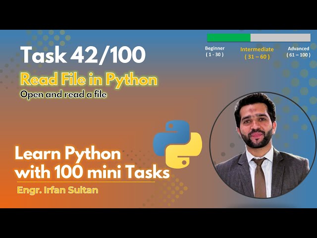 📂 Python File Handling | Open & Read a File in Seconds! | Task 42/100 - Learn Python with 100 tasks