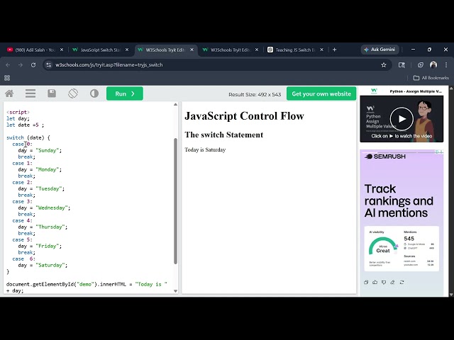 JS SWITCH STATEMENT