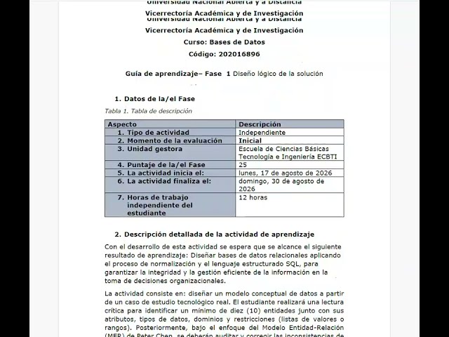 Fase 1 Diseño lógico de la solución