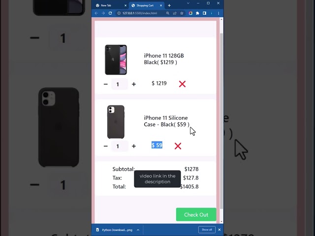 Shopping Cart project using only HTML, CSS, JS || 2022