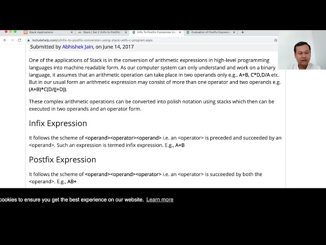 Data structures and algorithms Stack applications & Quiz Review