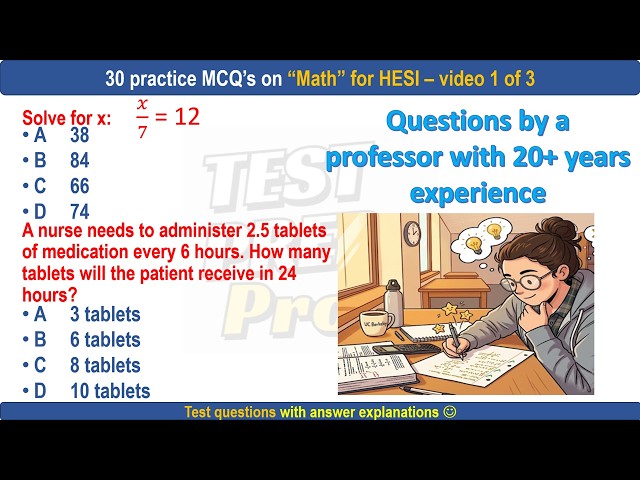 30 HESI Part 1 Math practice questions | HESI | #math #mathematics #mathtricks #mathtrick #maths