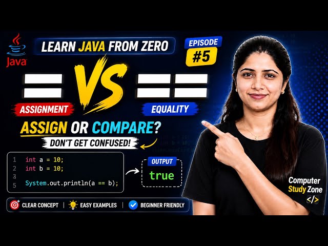Difference Between = and == in Java | Java Operators Explained for Beginners