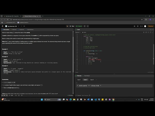 LeetCode Day 17 151. Reverse Words in a String