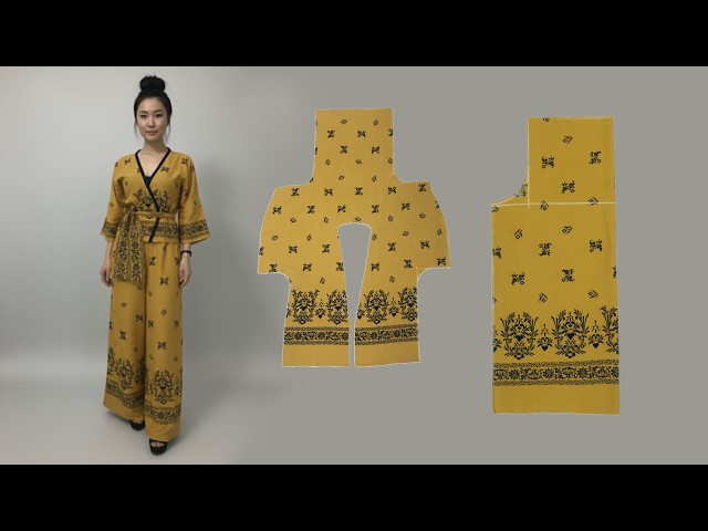 DIY 2-in-1 Kimono Palazzo Pants Set | NO PATTERN Super Easy Sewing Project