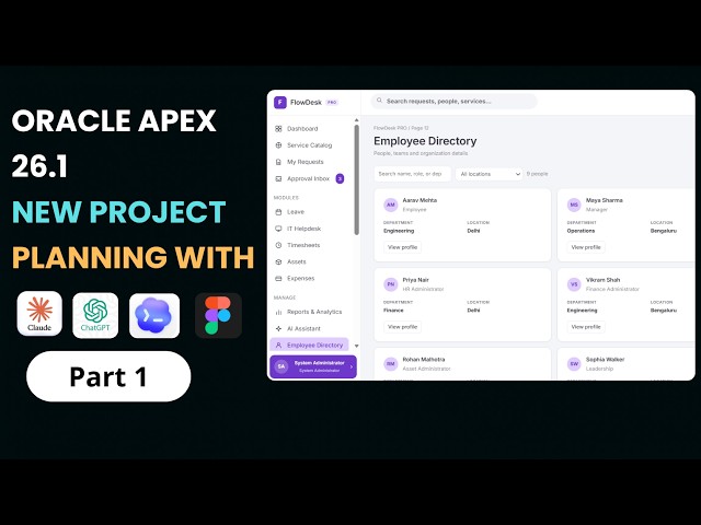 Oracle APEX 26.1 Project Planning with AI | Claude, Figma, ChatGPT & Codex