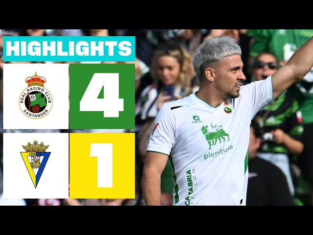 R. RACING CLUB 4 - 1 CÁDIZ CF | LALIGA HYPERMOTION HIGHLIGHTS