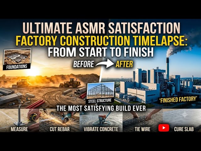 Empty Land to Mega Factory Building Construction |Civil+PEB+MEP+Process ASMR Timelapse @Jaisaitales 