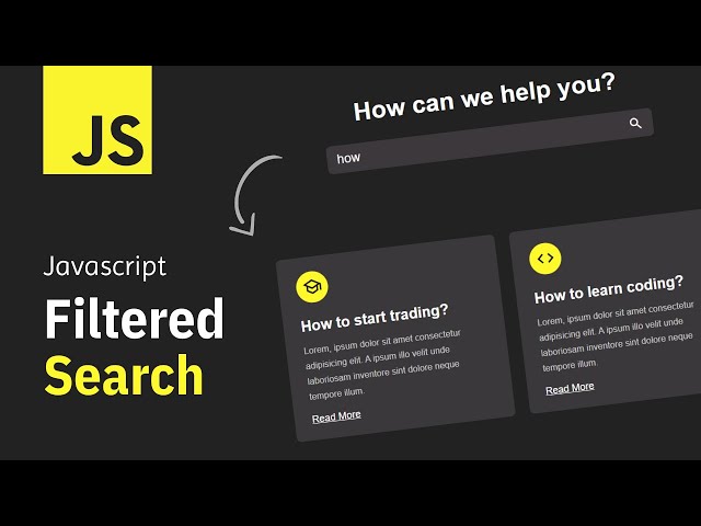 Easy Filter Search w Javascript | Quick Tutorial