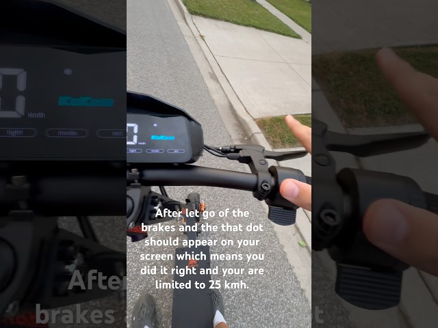 How to enable and disable police mode on the kukirin g4 and g2 to go from 70+ kmh to 25 kmh.