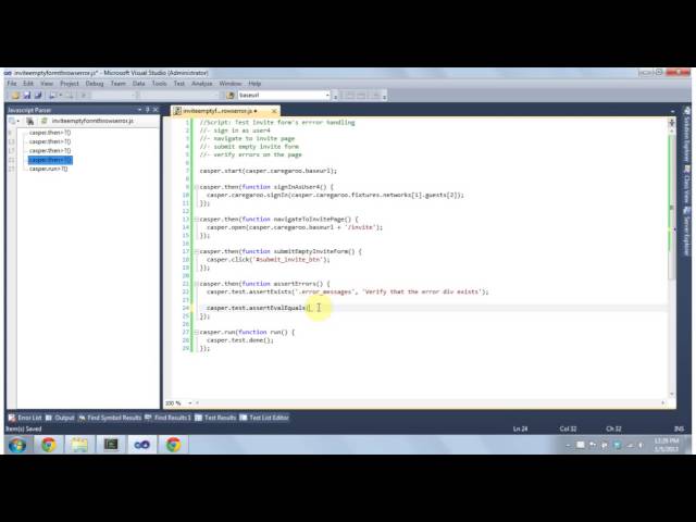 Writing a CasperJS test
