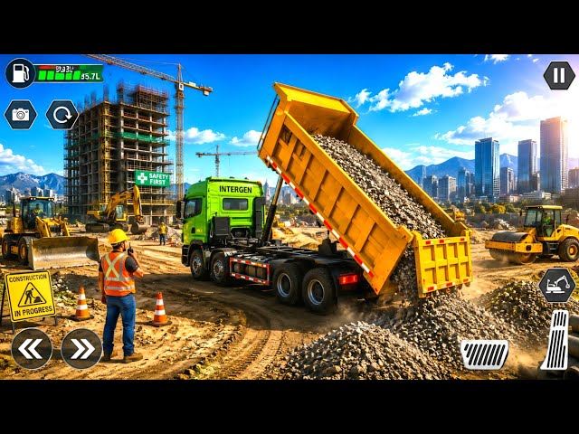 Mega City Road Excavator Game - Heavy Construction Simulator- Android Gameplay #2 