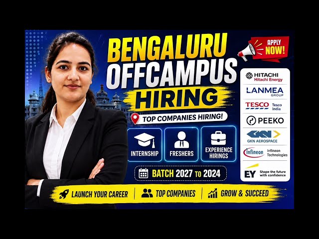 Bangalore Hiring | Freshers & Experienced | AI/ML, Software Engineer, Java, Python, Testing & More
