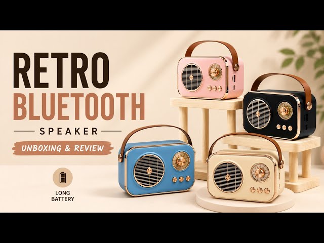 Luxe Design Retro Vintage Bluetooth Speaker | High Bass Wireless Portable Speaker 🔊 |