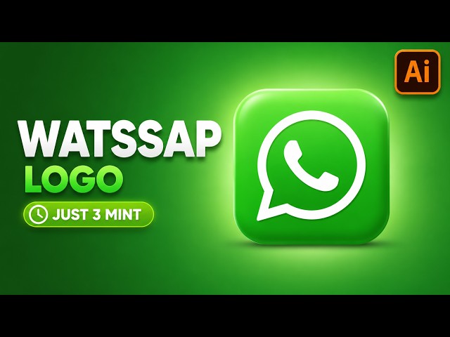 WhatsApp Logo Design in Adobe Illustrator | Just 3 Minutes ⚡ Easy Vector Tutorial🔥