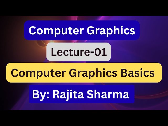 Computer Graphics Tutorial | Introduction | CG | Lec01| Rajita Sharma