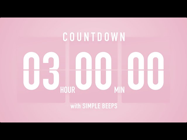 3 Hr Countdown Timer 🌸 Flip Clock 🔔