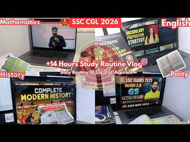 (Day 62) 14 Hours Study Vlog 📚 | SSC CGL 2026 Preparation | Daily Routine | #ssc | @vlogwithkaifyyyy