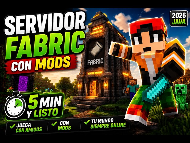 Cómo crear un SERVIDOR FABRIC en Minecraft (2026) | Mods + Amigos