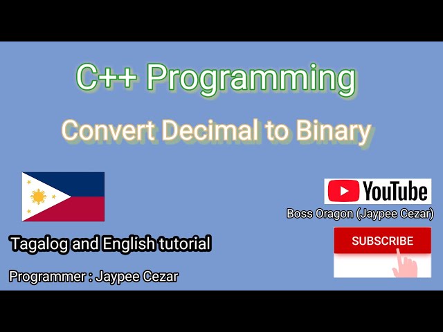 C++ - Convert Decimal to Binary