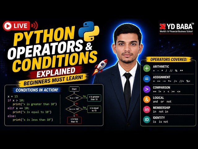 🔥 Python Operators & Conditions Explained 🐍 | Every Beginner Must Learn! 💻🚀