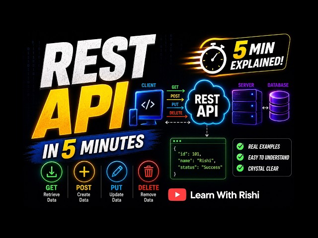REST API Explained in 5 Minutes 🚀 | Client, Server, JSON & HTTP Made Simple
