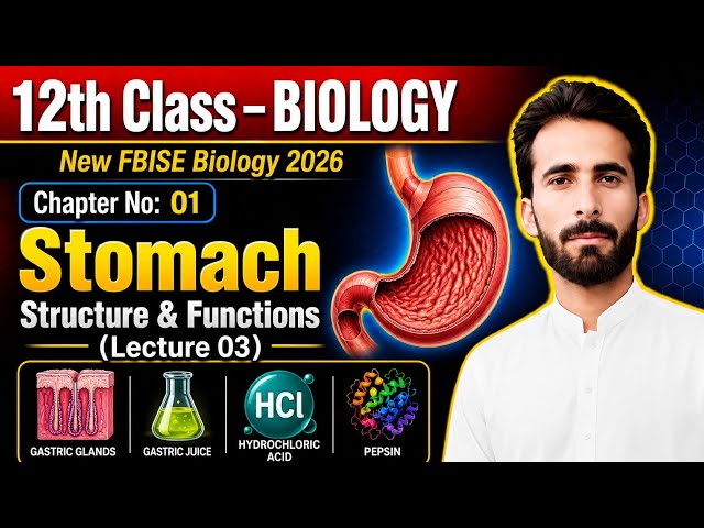 Class 12 Biology Chapter 1 Lecture 03 | Stomach Digestion & Gastric Juice | FBISE 2026