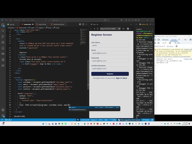 Designing UI with flask for Auth flow path 3