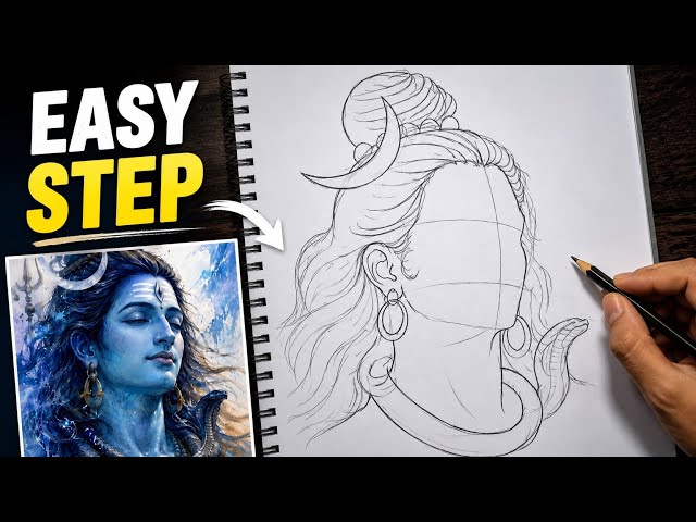 How to draw lord Shiva drawing | Mahadev drawing 