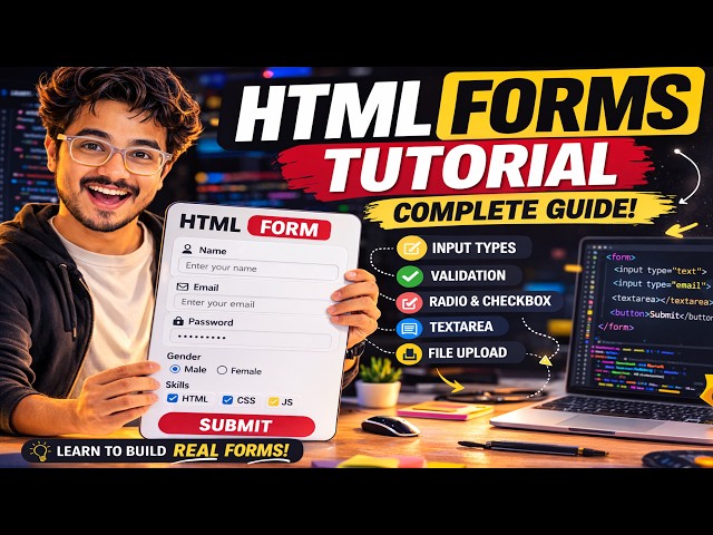 HTML Made Easy – Part 9 🚀 | Forms, Input Types & User Interaction