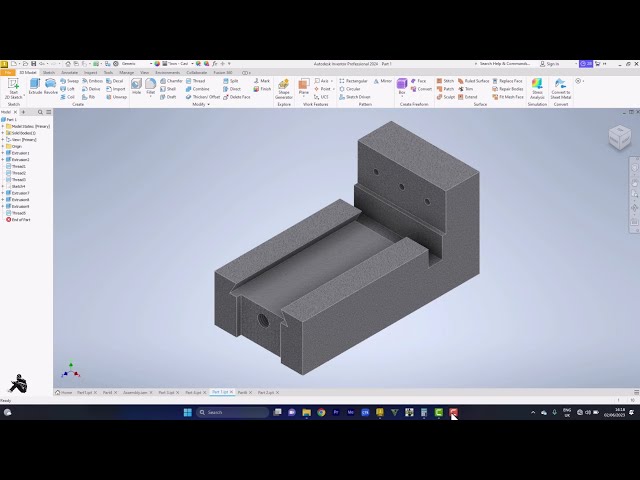 Autodesk Inventor Tutorial - Clamp Part 1