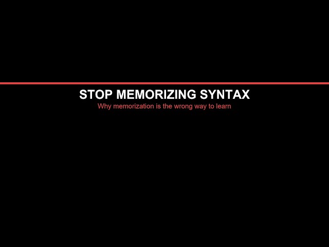 Stop Teaching Students To Memorize Syntax | CTRL+ALT+RANTS Ep. 1