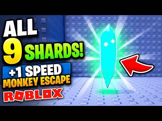 How To Find All 9 Shards In +1 Speed Monkey Escape | All Sunken Shards Locations | Roblox 