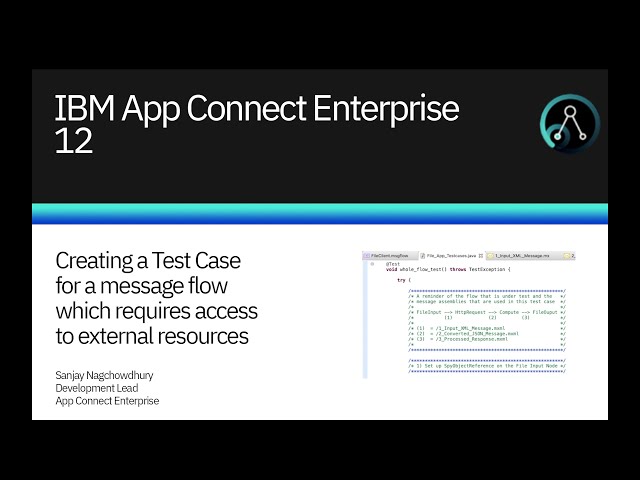 IBM App Connect Enterprise 12: Create a test case for a message flow which uses external resource